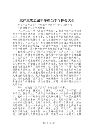 三严三实忠诚干净担当学习体会大全 