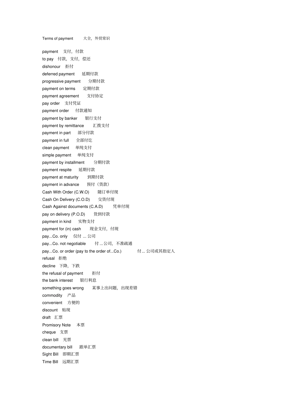 Termsofpayment大全_第1页