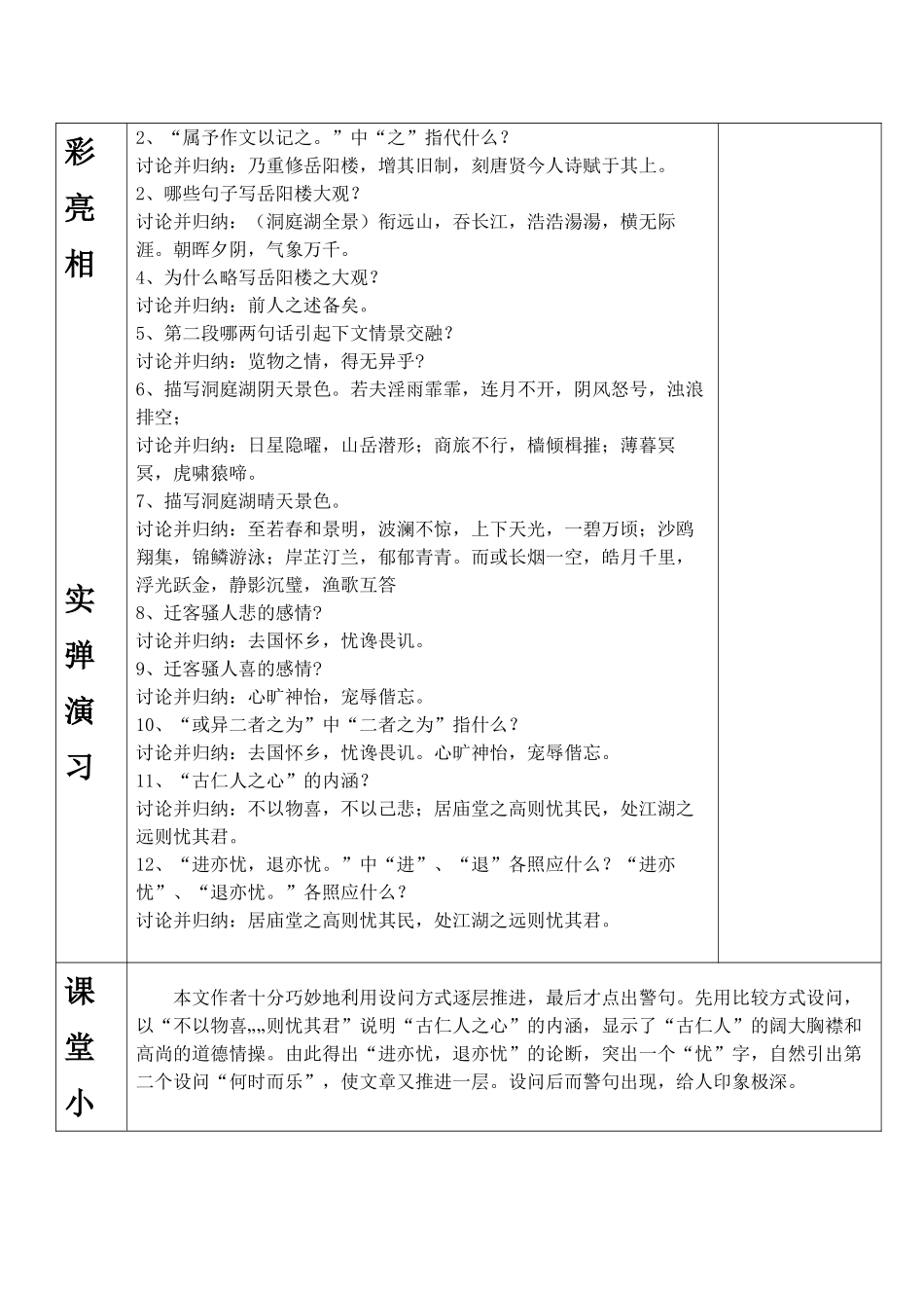 丰源中学《岳阳楼记》的教学设计_第3页