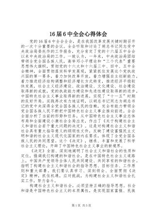 16届6中全会心得体会 (5)