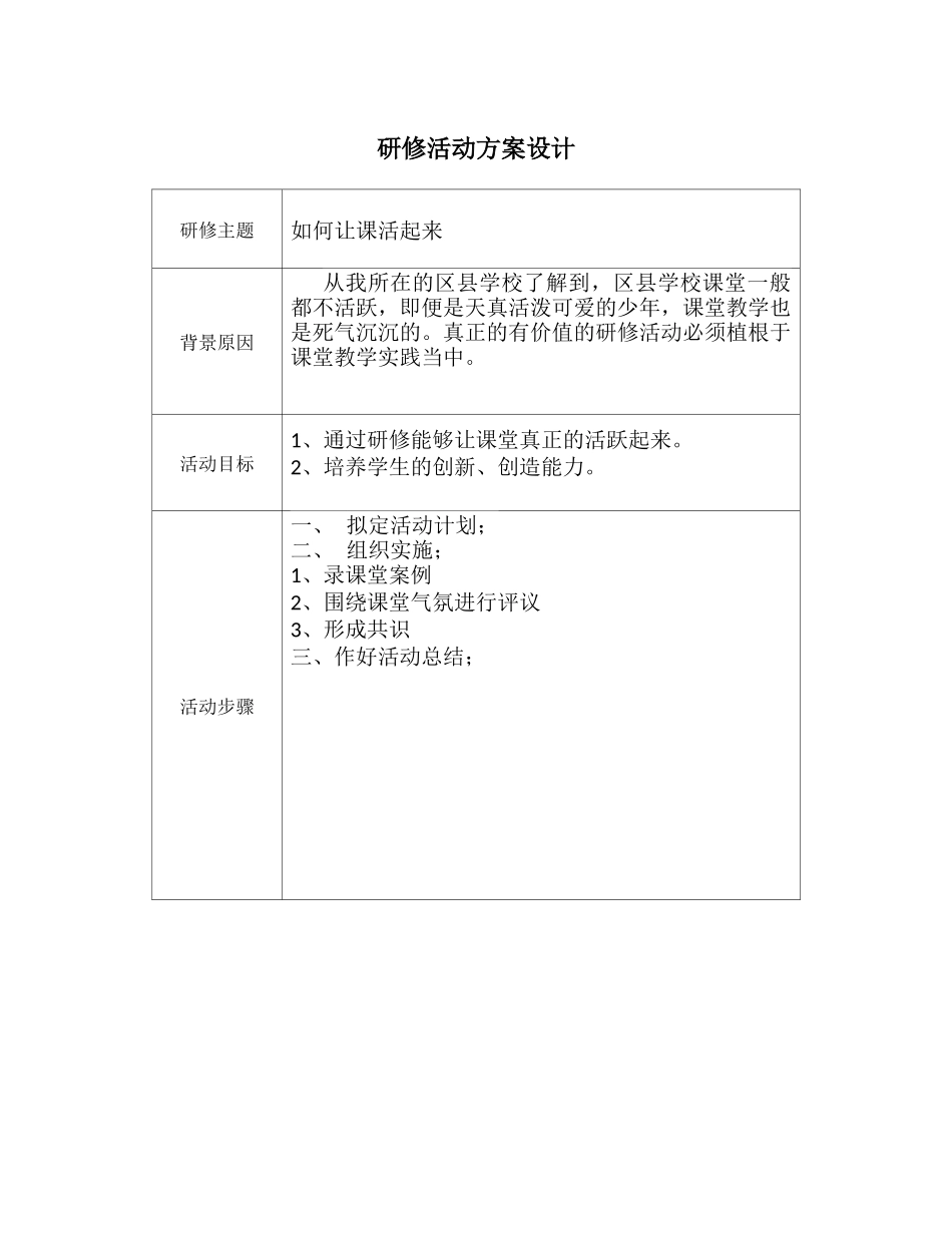 研修活动方案设计_第1页