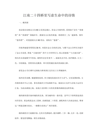 江南二十四桥里写意生命中的诗情