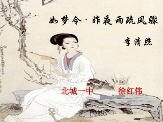 如梦令(昨夜雨疏风骤)