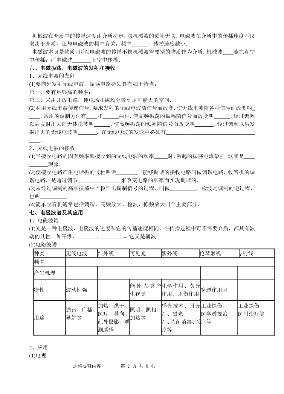 人教版选修3-4和3-5要记的内容_第2页