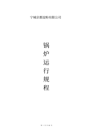 T锅炉运行规程