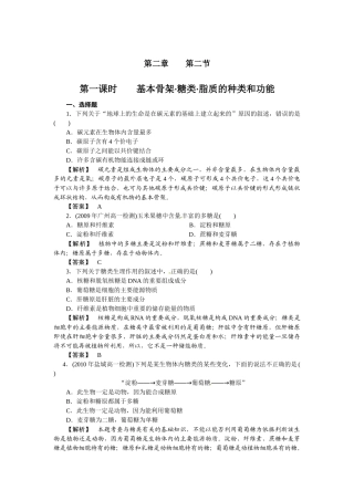 糖类的种类和功能