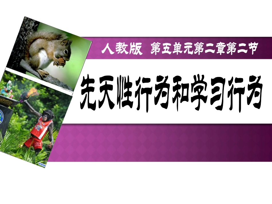 第二节-先天性行为和学习行为_第1页