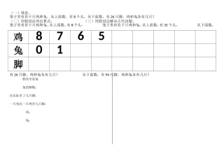 鸡兔同笼问题