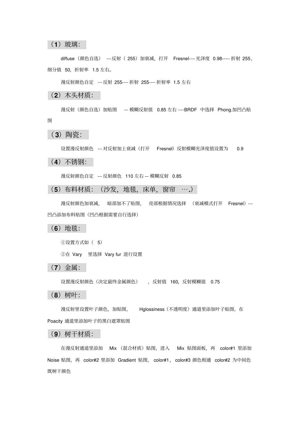 VARY材质参数设置_第1页