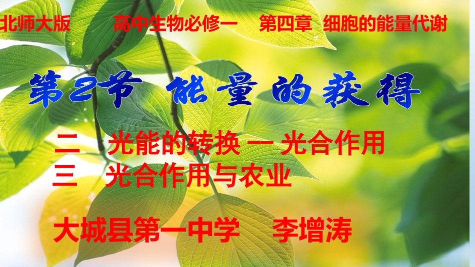 三光合作用与农业_第1页