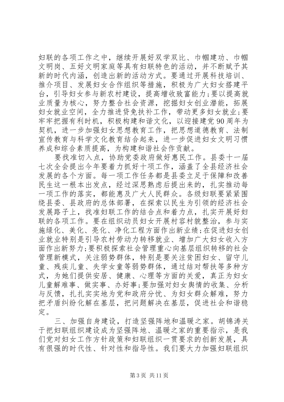 妇联执委会领导讲话发言_第3页
