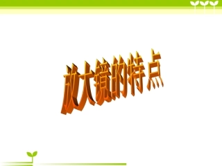 放大镜的特点