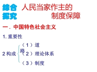 综合探究人民当家作主的制度保障