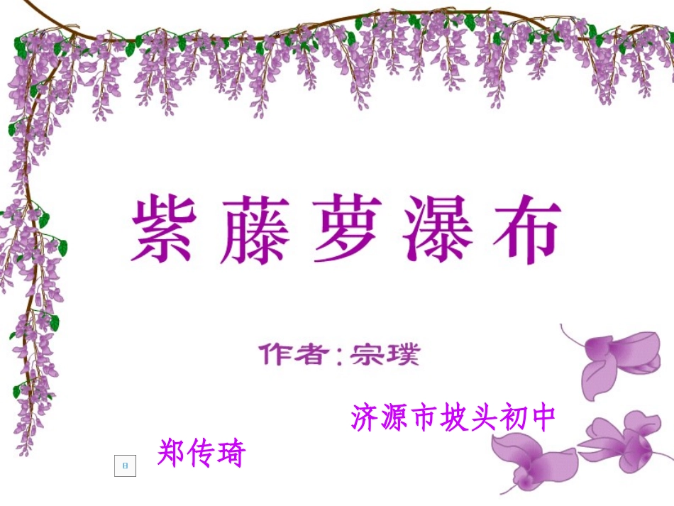 坡头初中郑传琦紫藤萝瀑布_第1页