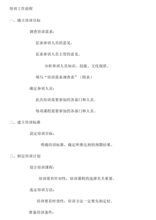 培训工作流程