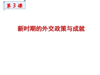 三新时期的外交政策与成就