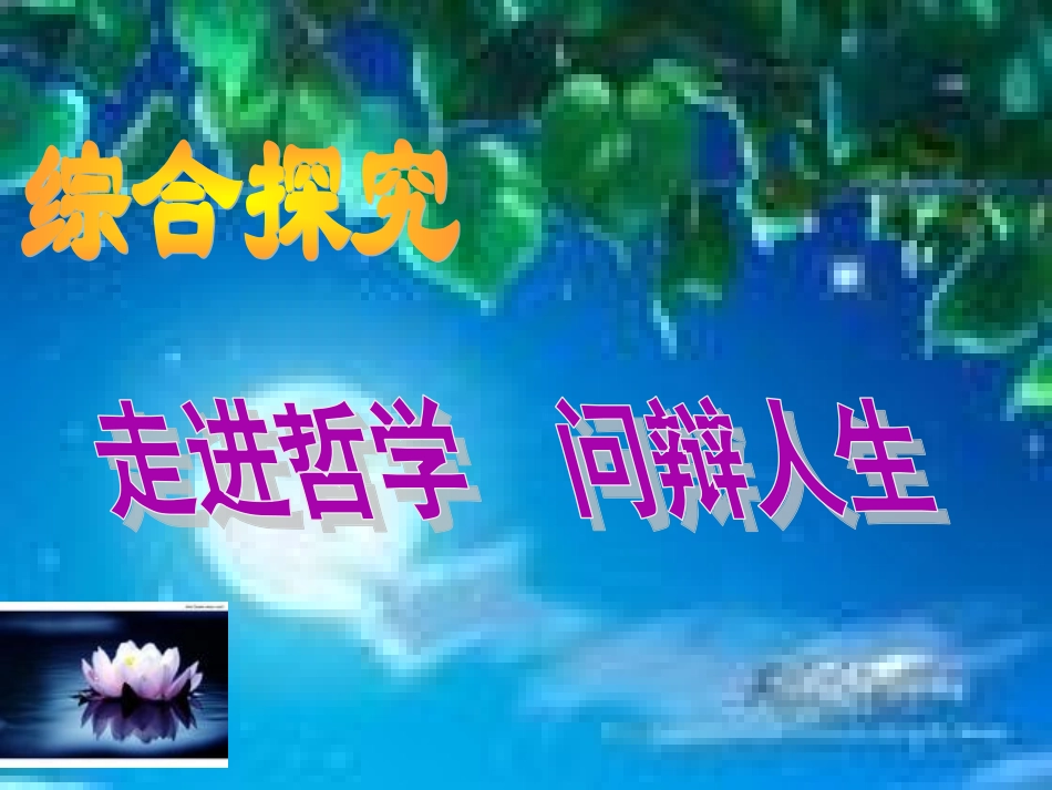 综合探究-走进哲学-问辩人生_第1页