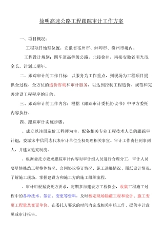 跟踪审计-工作方案