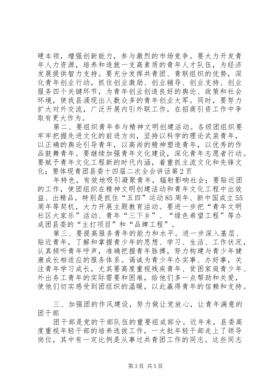 团县委十四届二次全会讲话发言_第3页