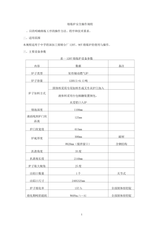 熔炼炉安全操作规程
