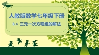 三元一次方程组的解法2-(2)