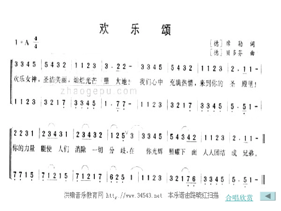 欢乐颂(选自《第九交响曲》第四乐章)_第1页