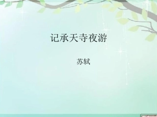 记承天寺夜游