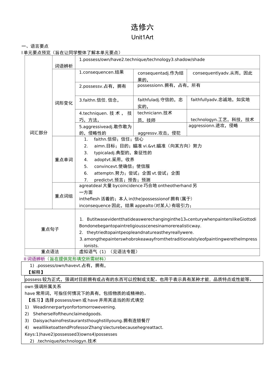 新课标人教版高中英语(选修六)全部教案_第1页