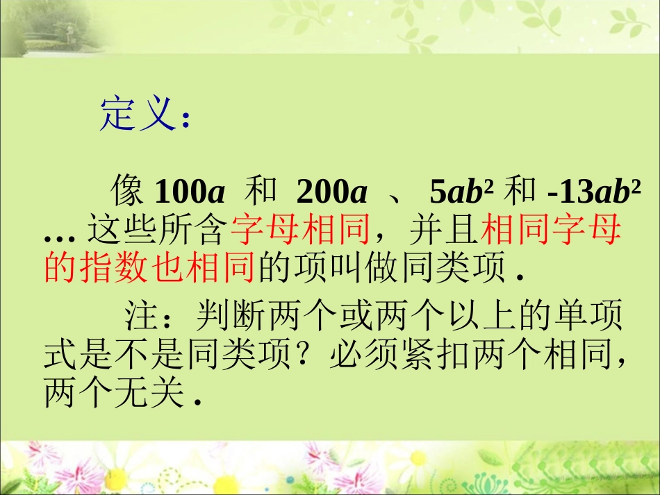 议一议-同类项与合并同类项_第2页