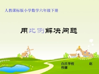 用比例解决问题