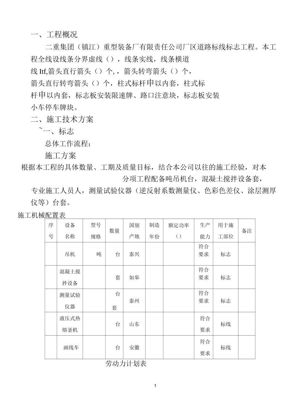 标志、标线施工方案(DOC)_第1页