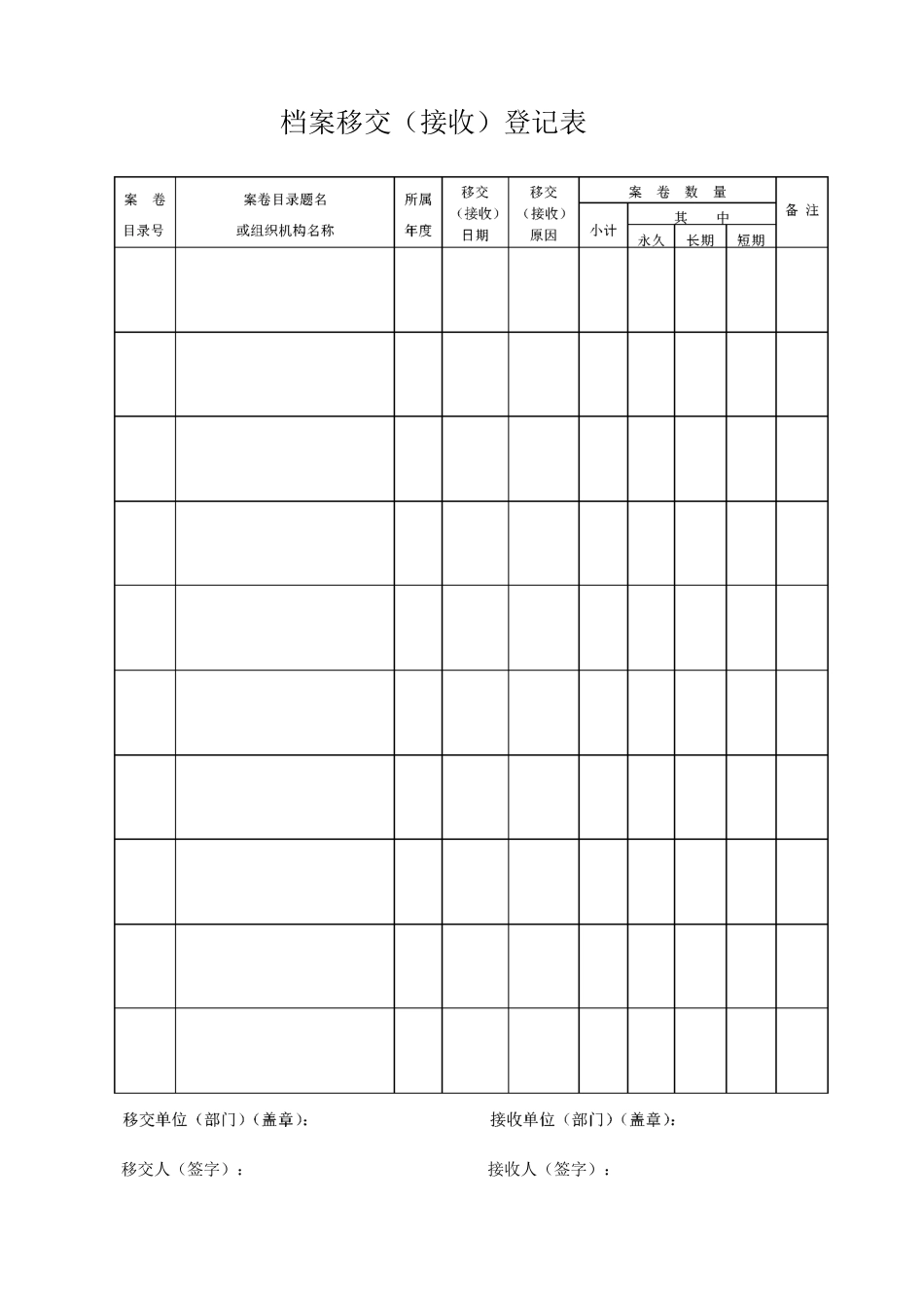 档案移交接收登记表_第3页