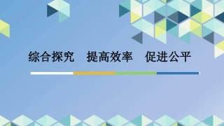 综合探究-提高效率-促进公平