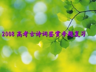 高考语文古诗词鉴赏专题复习三-ppt