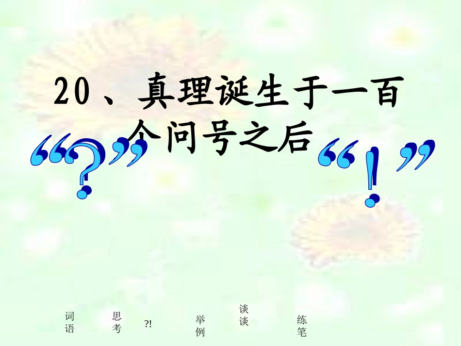 陈青华真理诞生于一百个问号之后PPT2_第1页