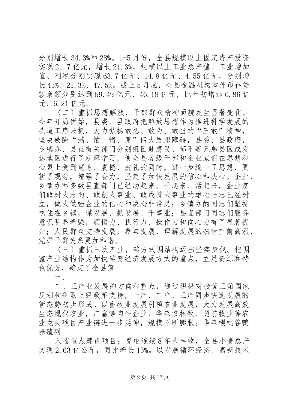 重点项目观摩暨经济形势分析会议讲话发言_第2页