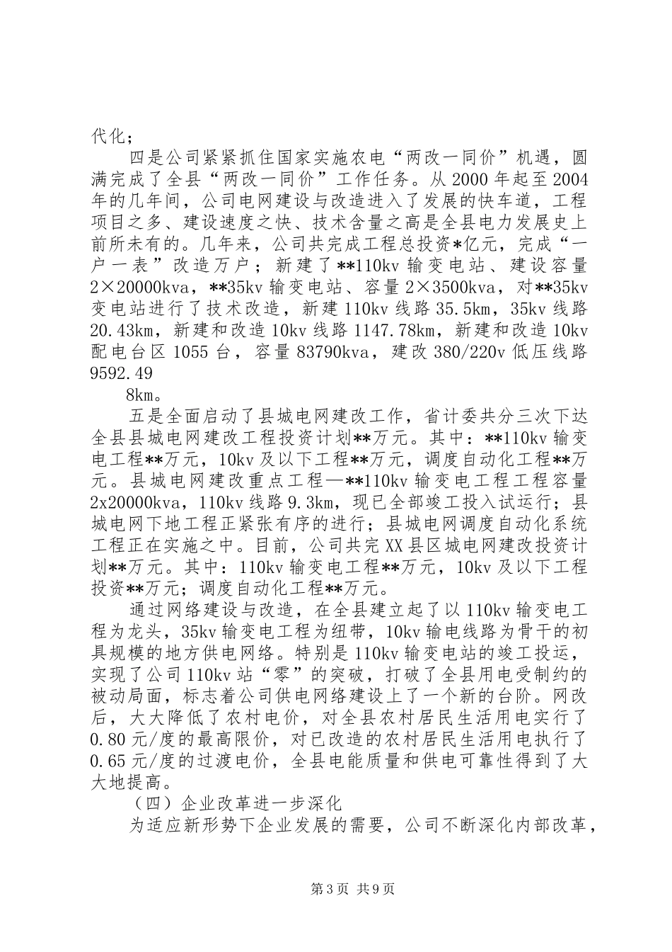 在电力公司成立十周年座谈会上的讲话发言_第3页