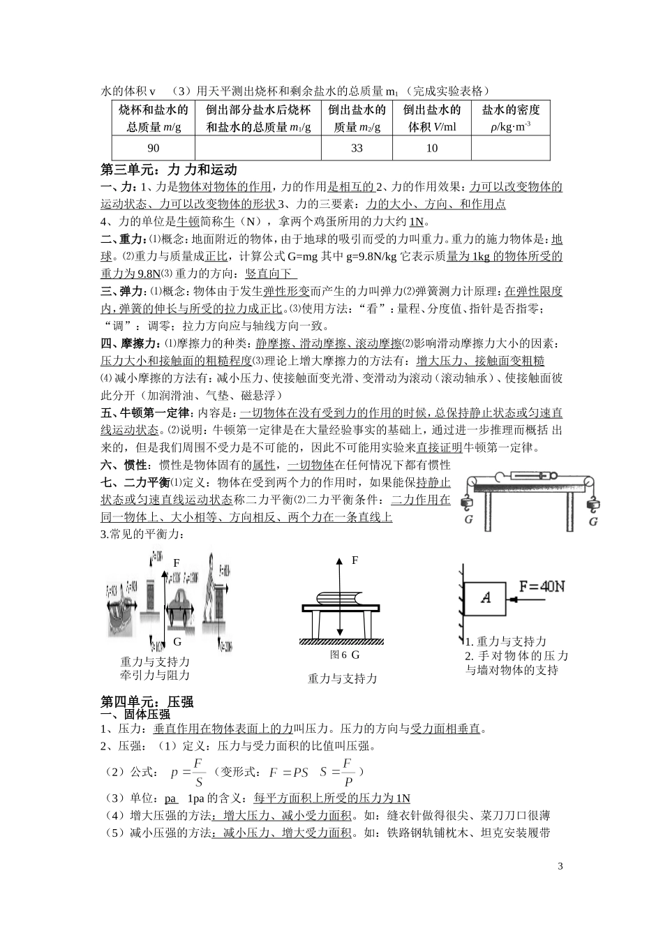 初二物理上复习提纲_第3页