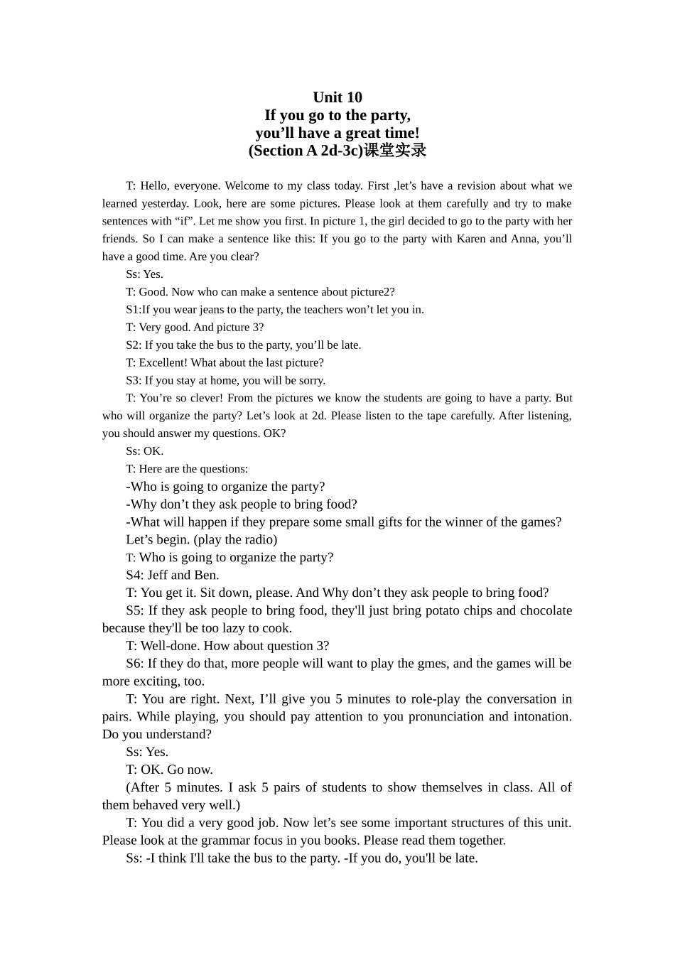 unit-10-(section-A2d-3c)课堂实录_第1页