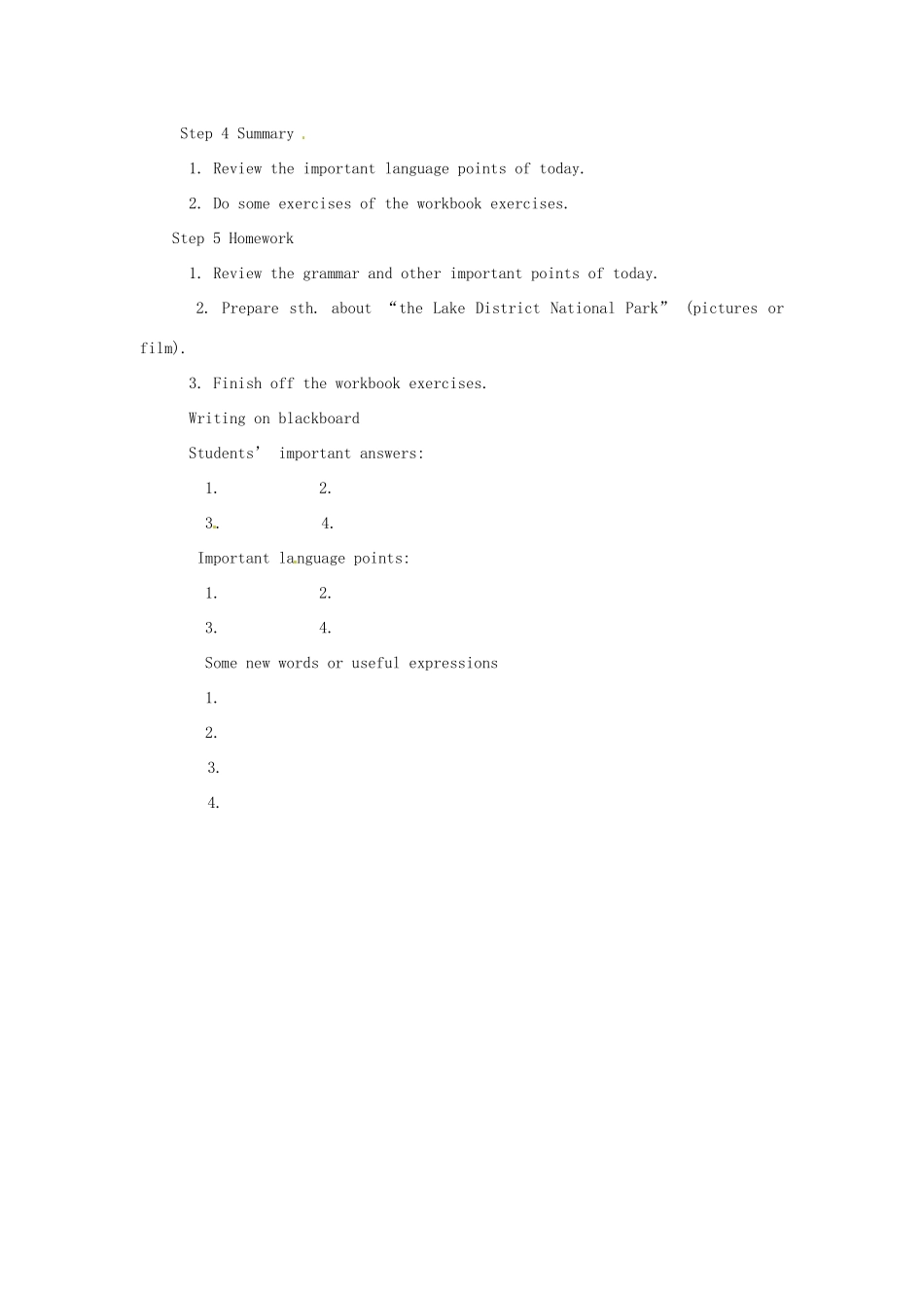 天津市武清区杨村第五中学八年级英语下册《Module 7 Time off Unit 3 Language in use》教案 外研版_第2页