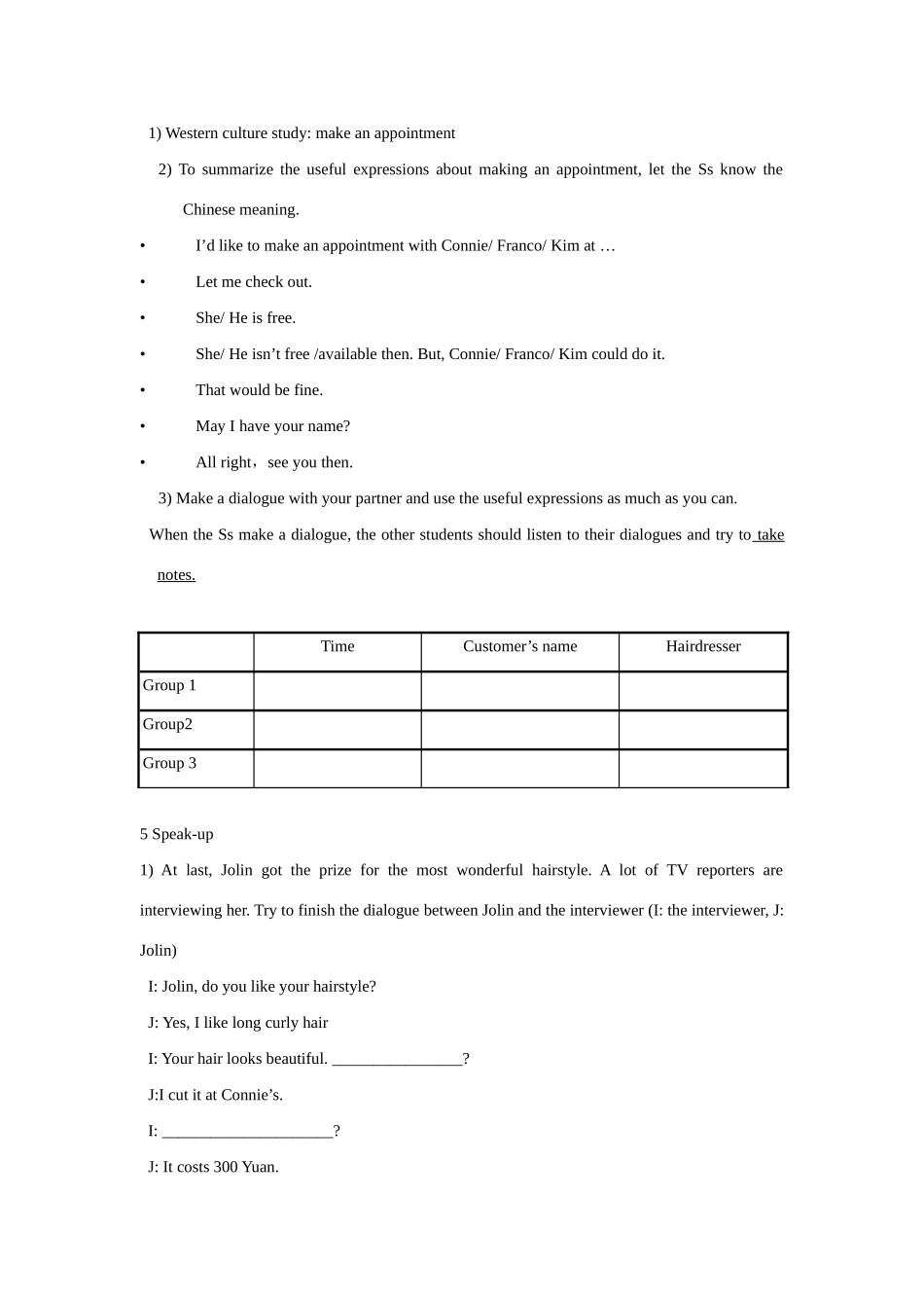 九年级英语：Chapter 2 Care for hair Listening and speaking教案深圳牛津版_第2页