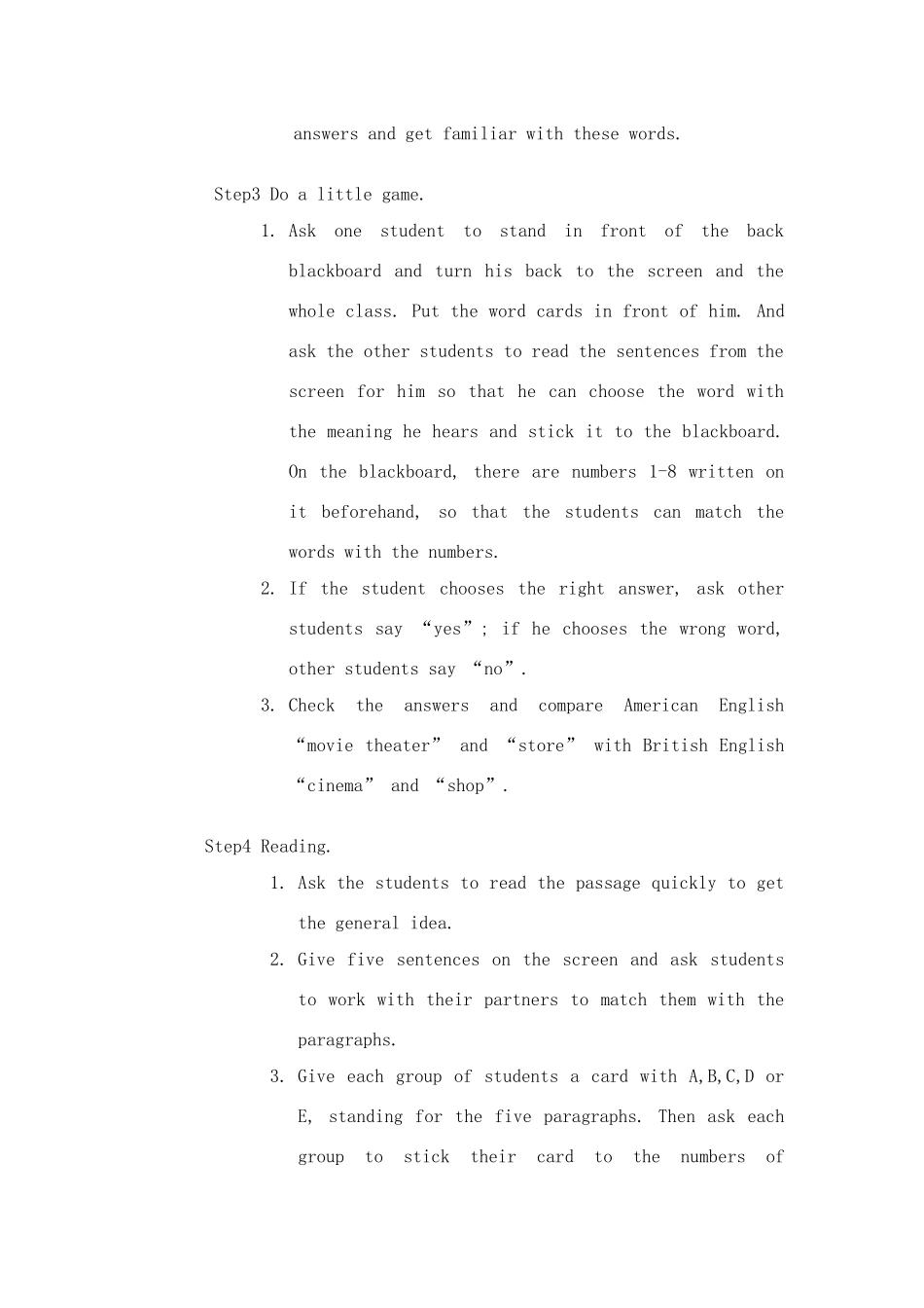 七年级英语module8 Unit2教案_第3页