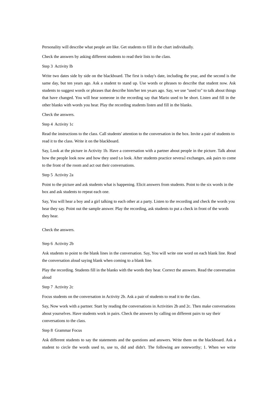 八年级英语下册：Unit3 I used to be afraid of the dark（教案4）鲁教版_第2页