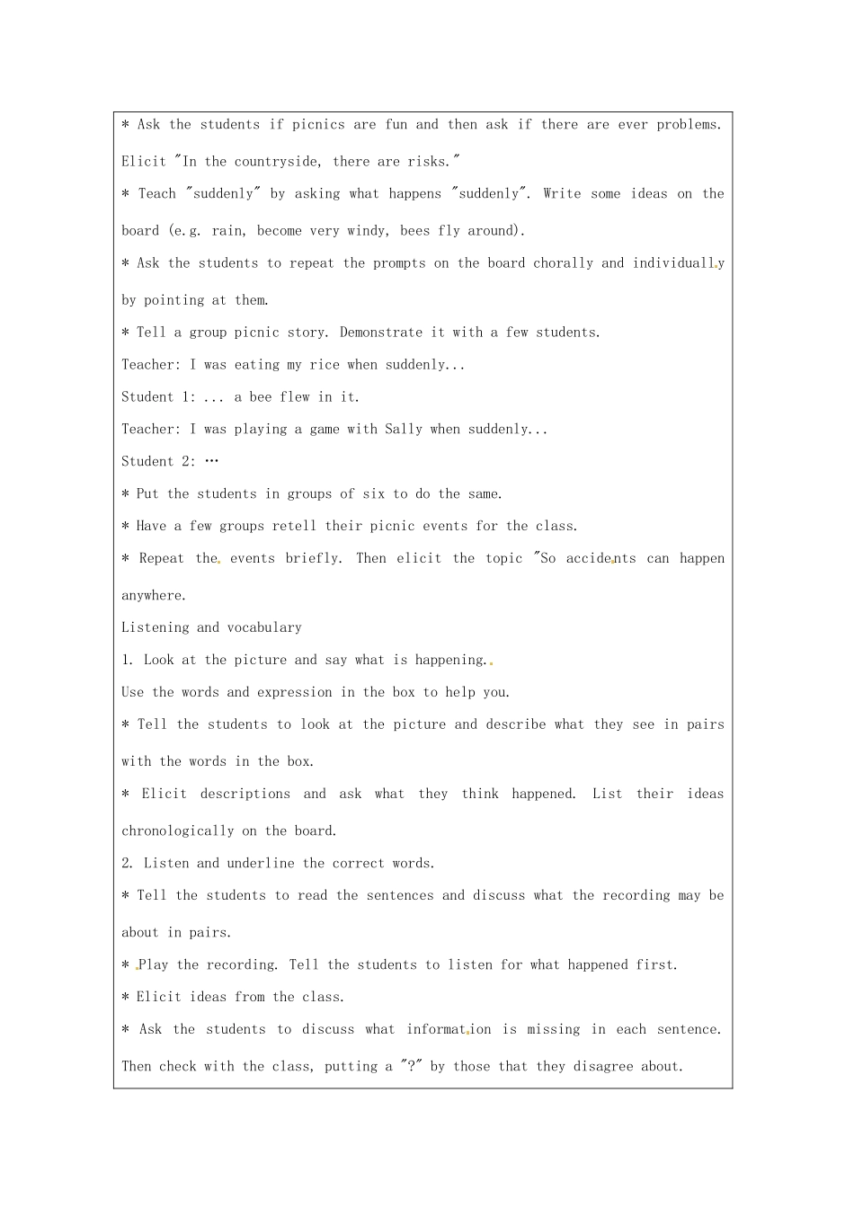 八年级英语上册《Module 8 Unit 1 While the car were changing to red, a car suddenly appeared》教学设计 （新版）外研版-（新版）外研版初中八年级上册英语教案_第2页