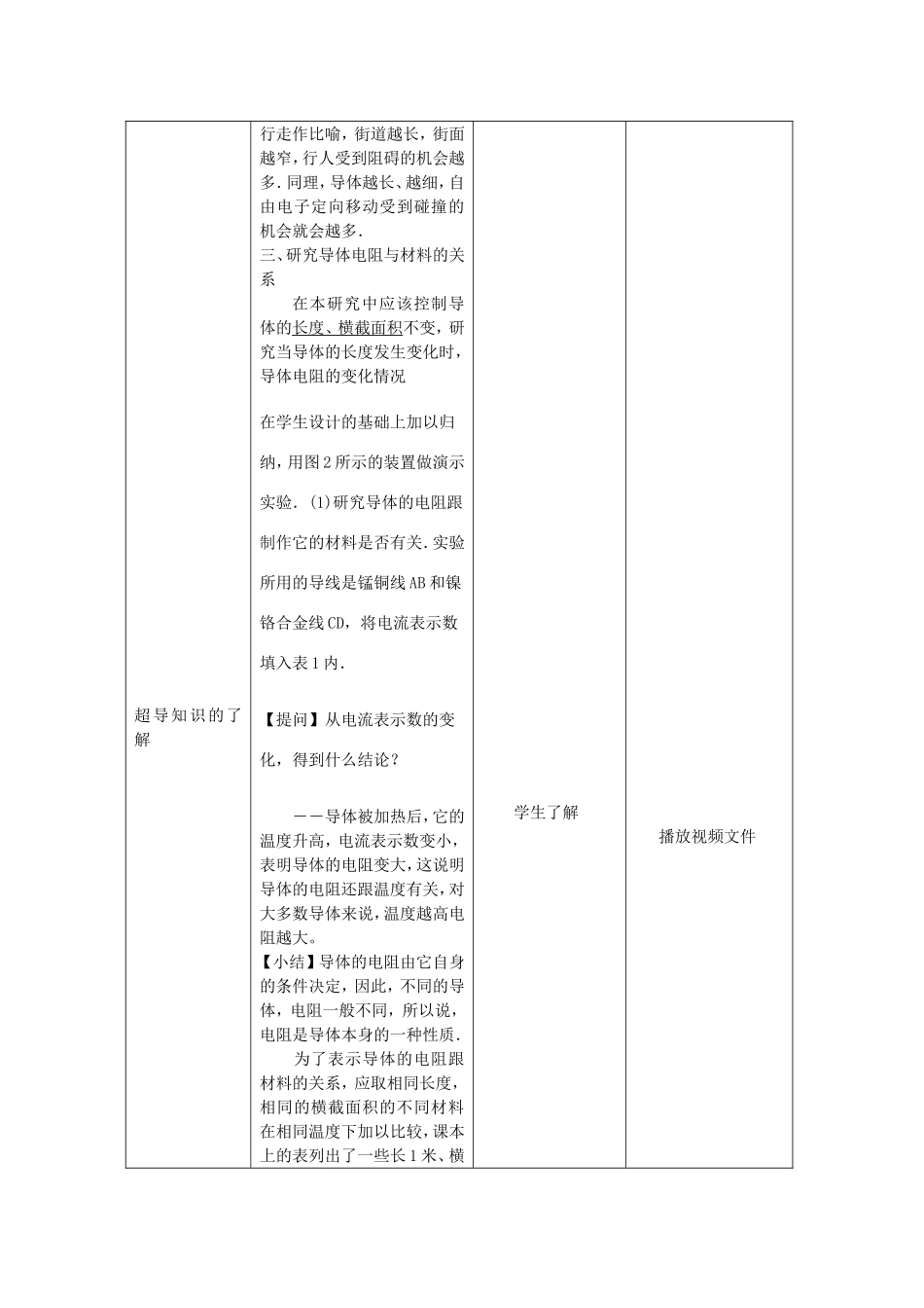 九年级物理全册 9.5《电阻》教学设计 北京课改版-北京课改版初中九年级全册物理教案_第3页