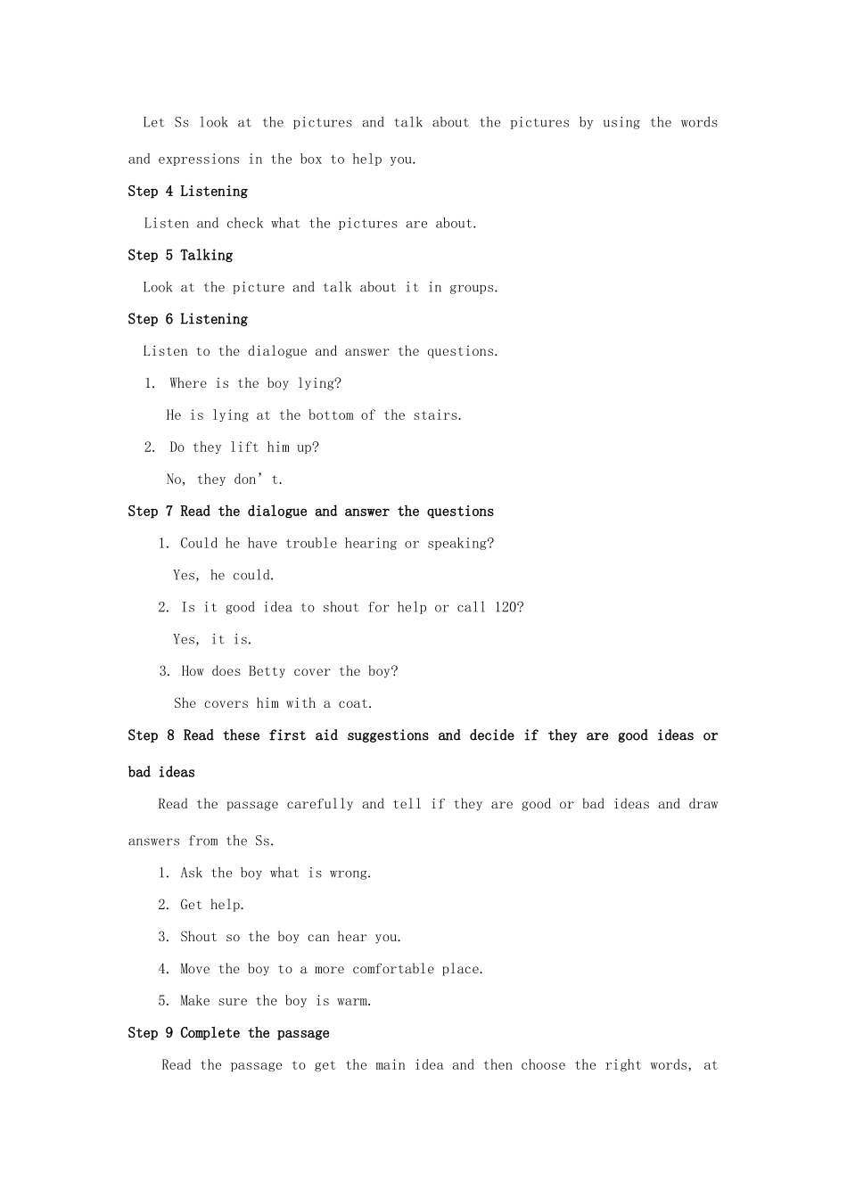 八年级英语上册 Module 12 Help Unit 1 What should we do before help arrives教案 （新版）外研版-（新版）外研版初中八年级上册英语教案_第2页