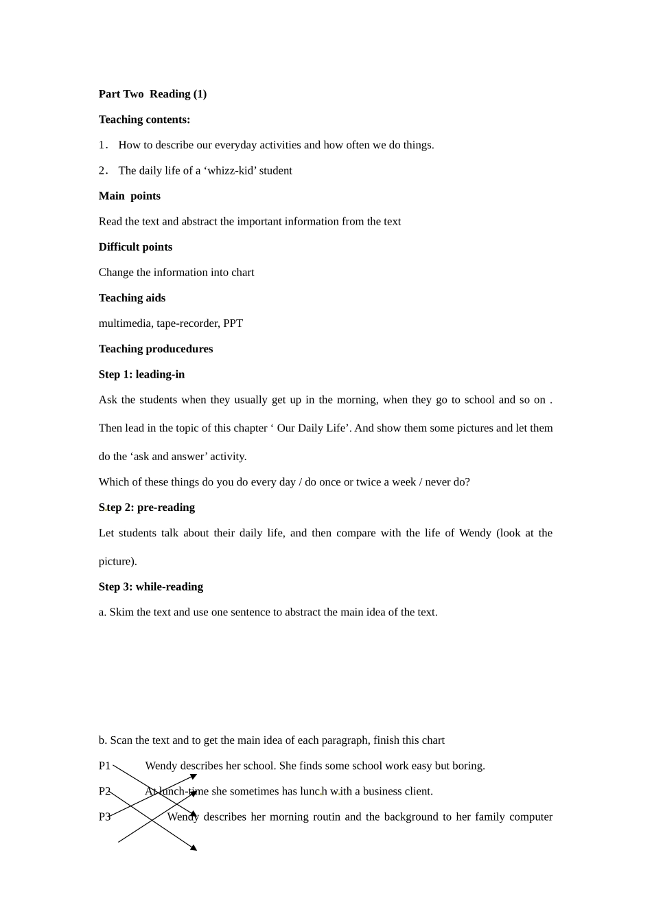 七年级英语上册 unit2 Our Daily Life教案 牛津深圳版_第3页