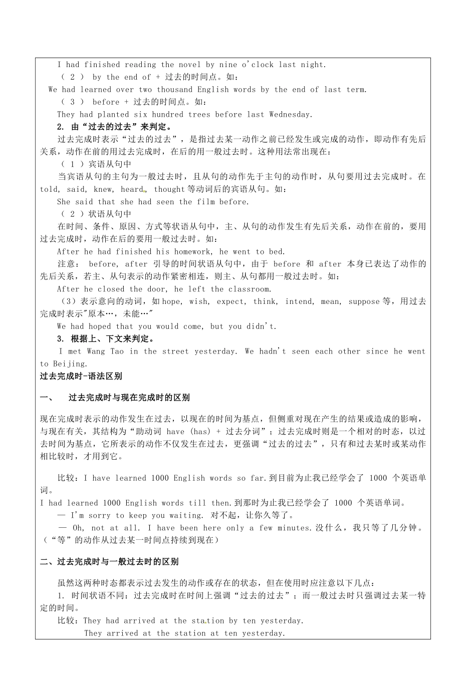 北京龙文环球教育科技有限公司扬州分公司九年级英语下册《过去完成时态》教学案 牛津版_第3页