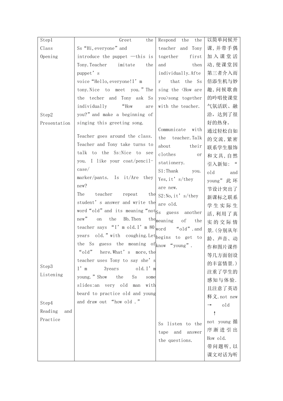 七年级英语上：Unit 5 Family and Home Lesson 33 LiMing’s Family教案冀教版_第3页