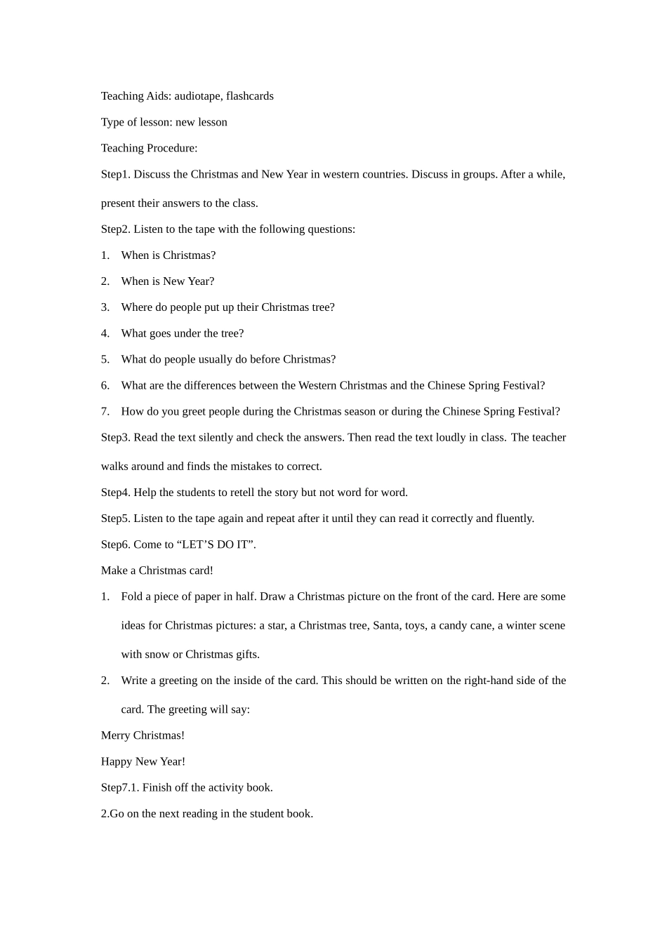 八年级英语上：Unit 8 Celebrating Me教案（冀教版）_第3页